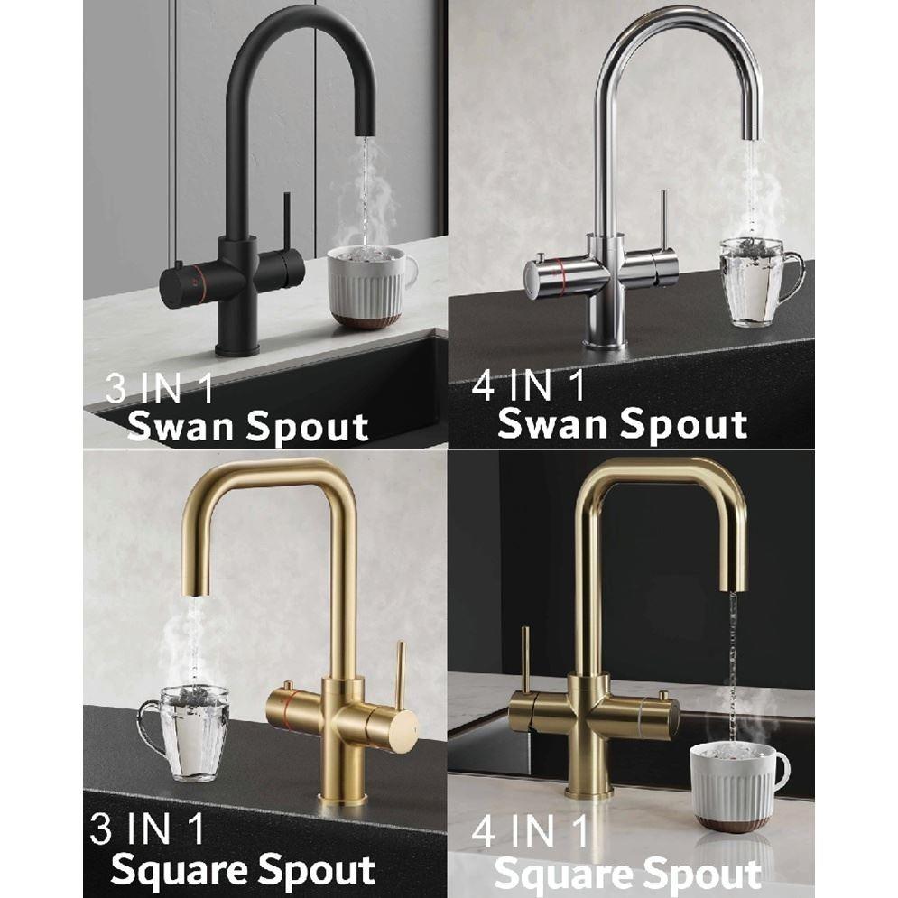 Aquarius TrueCook 4-in-1 Instant Hot Water Kitchen Tap with Swan Spout