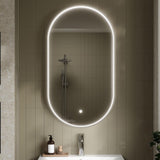 Aquarius Bathrooms Illuminated Mirror Chrome Aquarius Lumine Inset Framed LED Touch Sensor Pill Mirror - 800 x 500mm