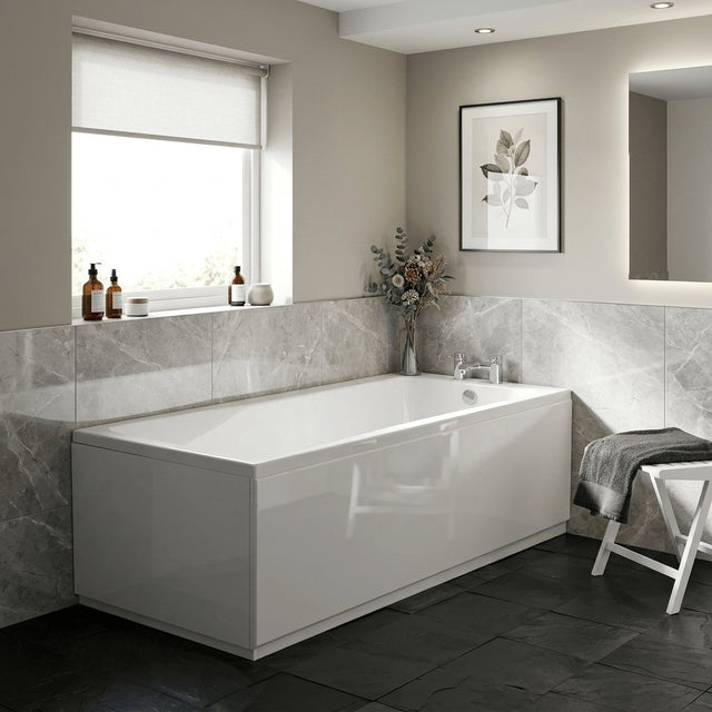 Aquarius Bathrooms Single Ended Bath 1400 x 700mm Aquarius Llyn Single Ended Bath With Legs Set
