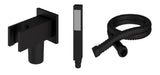 Aquarius Bathrooms Shower Kit Aquarius Modern Square Wall Mounted Shower Kit with Outlet and Hose Matt Black AQ6010193738