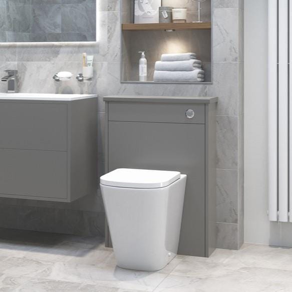 Aquarius Bathrooms Back to Wall Toilet Aquarius Laura Back to Wall Rimless Toilet Bundle with Pan, Cistern and Flush Button