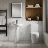 Aquarius Bathrooms Close Coupled Toilet Aquarius Metric Rimless Open Back Close Coupled Toilet with Soft Close Seat