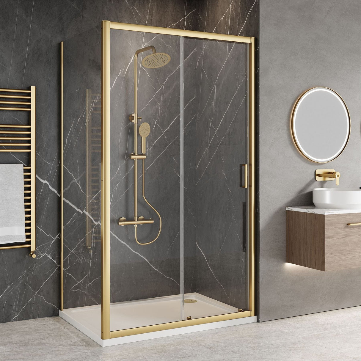 Aquarius Urbano 6mm Sliding Shower Door 1850mm