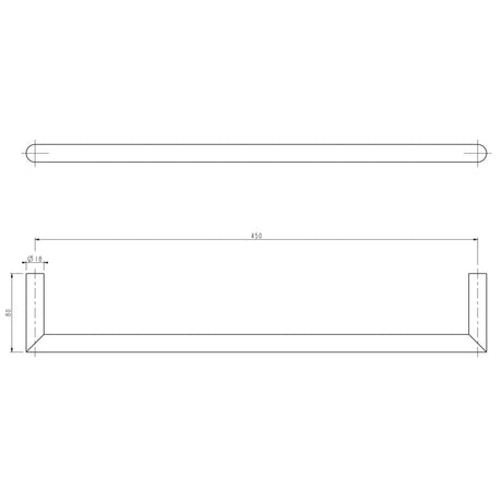 Aquarius Bathrooms Towel Rails and Rings Aquarius Mio Towel Rail