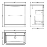 Aquarius Bathrooms Floor Standing Vanity Unit Aquarius Seren 800mm Floor Standing Two Drawer Vanity Unit with Basin