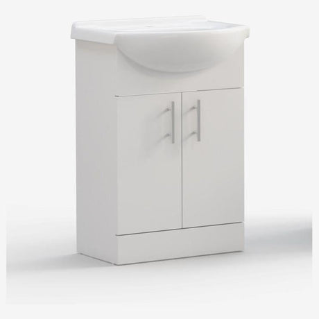 Aquarius Bathrooms Bathroom Suite Aquarius View 650mm Vanity Unit with Basin and Close Coupled Toilet Set in White