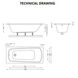 Aquarius Bathrooms Single Ended Bath 1700 x 750 Aquarius Agar Single Ended Standard Bath