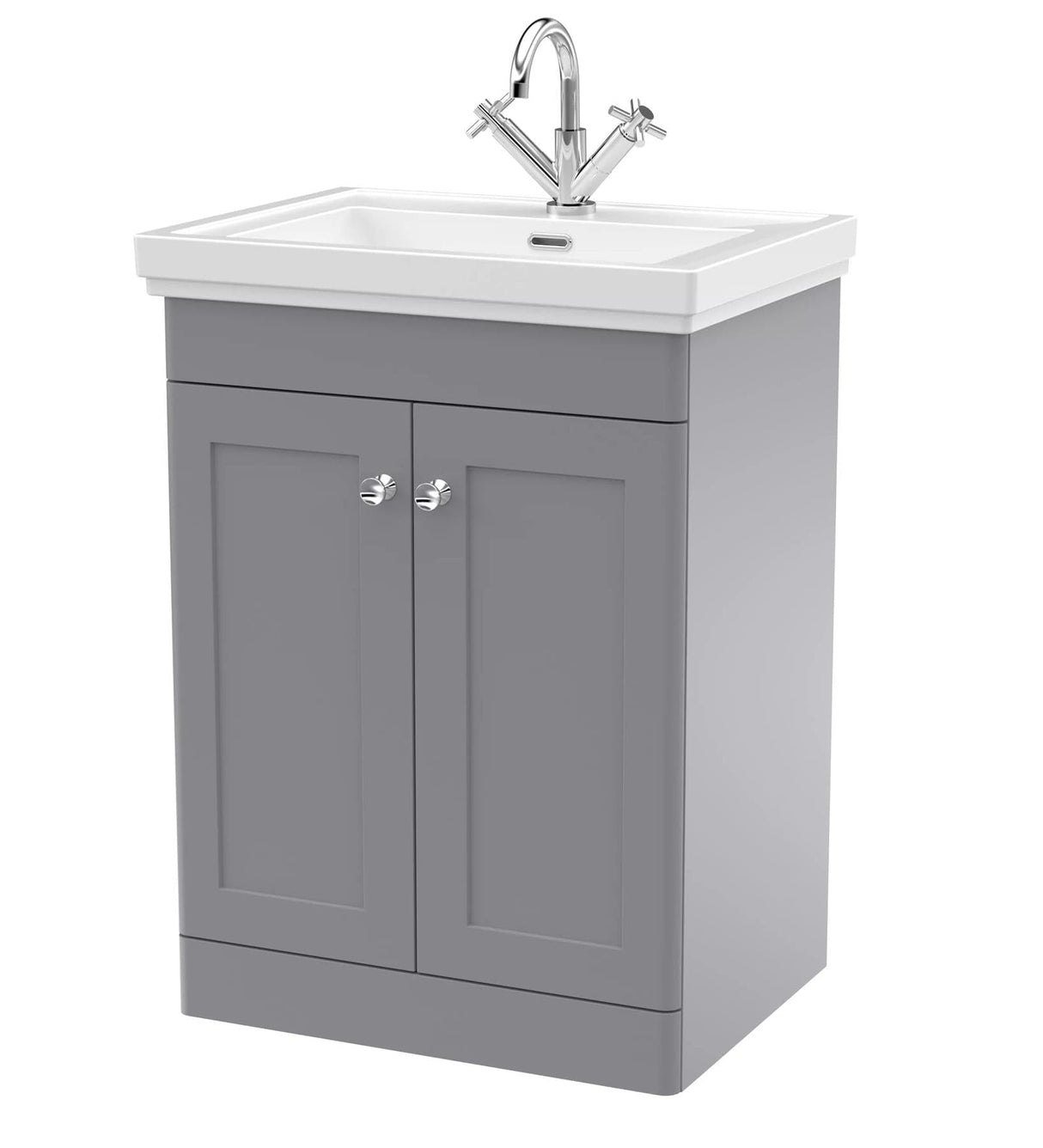 Aquarius Bathrooms Floor Standing Vanity Unit Aquarius Leighton 600mm Floor Standing Two Door Vanity Unit with Basin