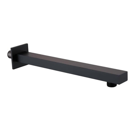 Aquarius Bathrooms Fixed Shower Arm Matt Black Aquarius RainLux Square Wall Shower Arm