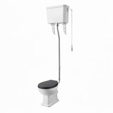 Aquarius Bathrooms High Level Toilet Black Wooden Aquarius Harewood Traditional High Level Toilet with Soft Close Seat