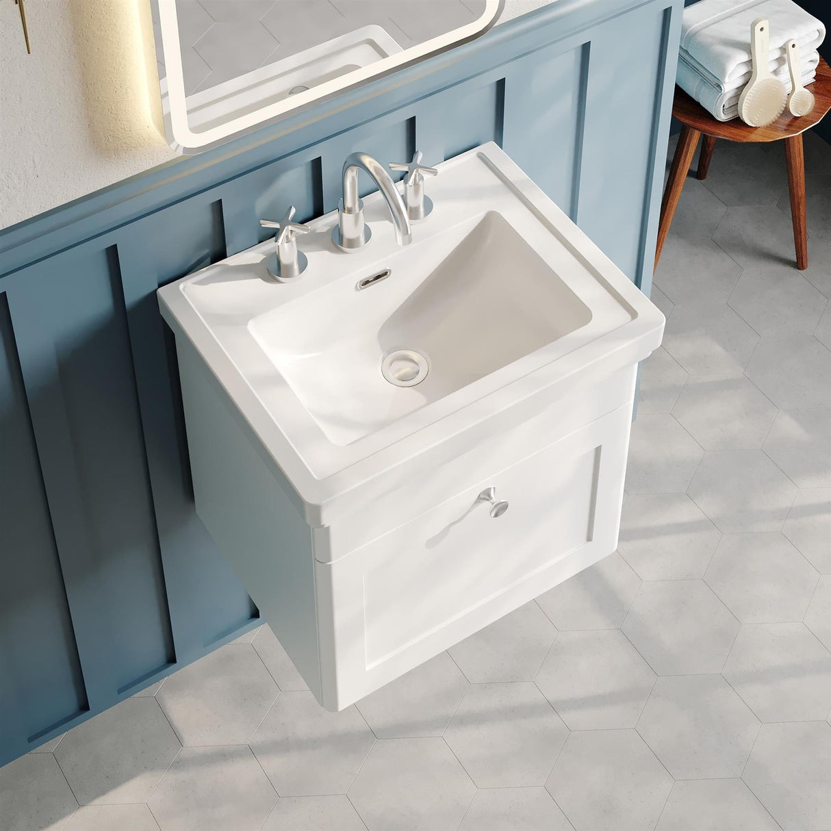 Aquarius Wall Mounted Vanity Unit Aquarius Leighton 500mm Wall Mounted One Drawer Vanity Unit with Basin