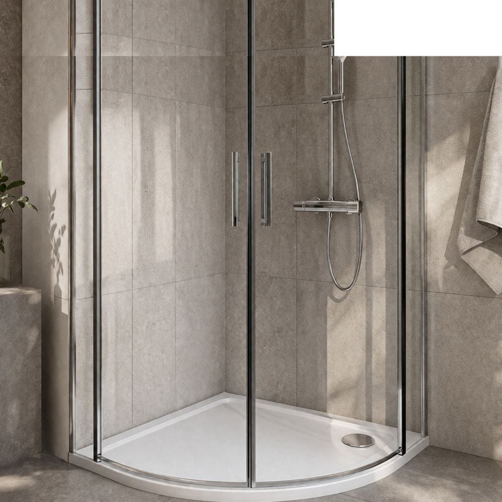 Aquarius Urbano Quadrant 45mm Stone Resin Shower Tray in White