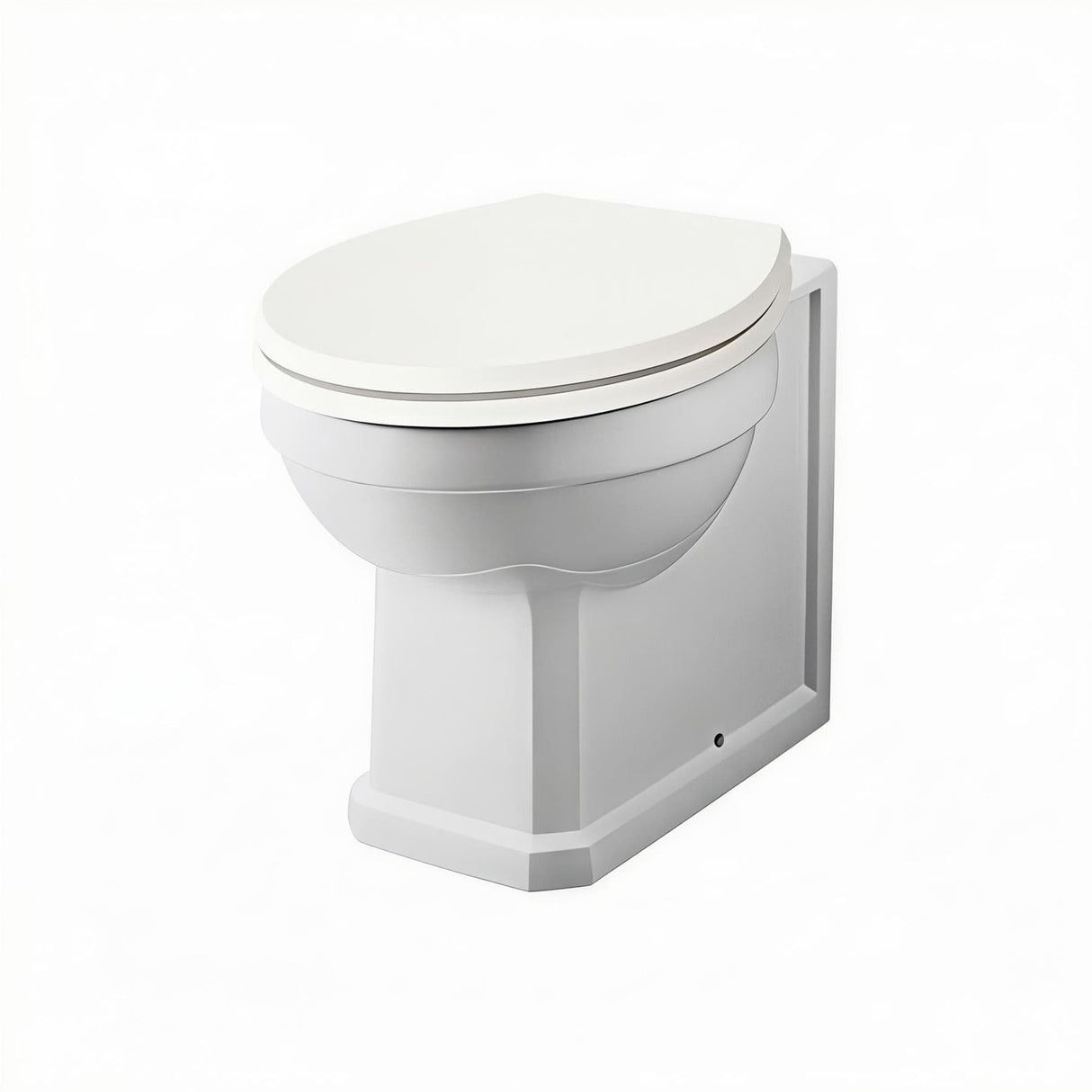 Aquarius Bathrooms Back to Wall Toilet White Wooden Aquarius Harewood Traditional Back To Wall Toilet with Soft Close Seat