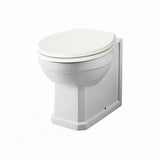 Aquarius Bathrooms Back to Wall Toilet White Wooden Aquarius Harewood Traditional Back To Wall Toilet with Soft Close Seat