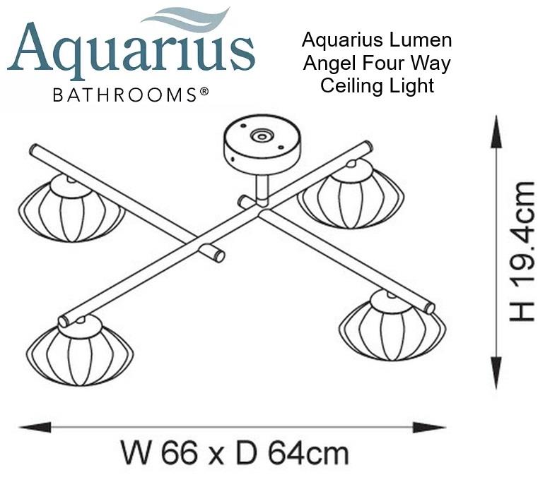 Aquarius Lumen Angel 4-Way Ceiling Light in Brushed Brass