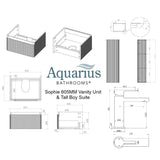Aquarius Vanity Unit Aquarius Sophie 605mm Vanity Unit and Tall Boy Set with Finishes