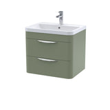 Aquarius Bathrooms Wall Mounted Vanity Unit Aquarius Perth 600mm 2 Drawer Wall Mounted Vanity Unit with 1 Tap Hole Basin