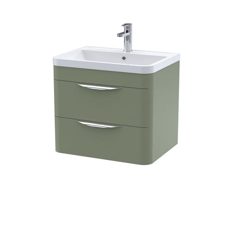 Aquarius Bathrooms Wall Mounted Vanity Unit Aquarius Perth 600mm 2 Drawer Wall Mounted Vanity Unit with 1 Tap Hole Basin