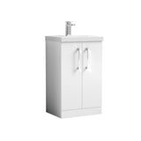 Aquarius Floor Standing Vanity Unit Aquarius Brisbane 500mm 2 Door Floorstanding Vanity Unit with 1 Tap Hole Mid Edge Basin
