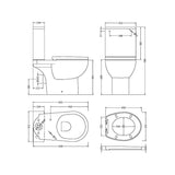 Aquarius Bathrooms Close Coupled Toilet Aquarius Sydney Rimless Open Back Close Coupled Toilet with Soft Close Seat