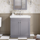 Aquarius Bathrooms Floor Standing Vanity Unit Grey / 3 Aquarius Leighton 800mm Floor Standing Two Door Vanity Unit with Basin