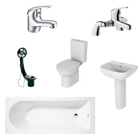 Aquarius Bathrooms Complete Bathroom Suite Aquarius Urbano Complete Bath Suite (with Single Ended 1700mm Bath)