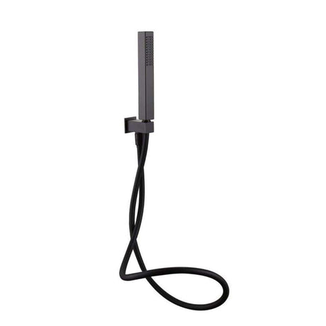 Aquarius Bathrooms Shower Handset Matt Black Aquarius RainLux Integrated Outlet Square Handheld Shower Kit