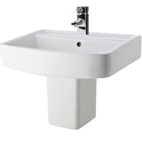 Aquarius Bathrooms Pedestal Basin Aquarius Squared 520mm One Tap Hole Basin and Pedestal