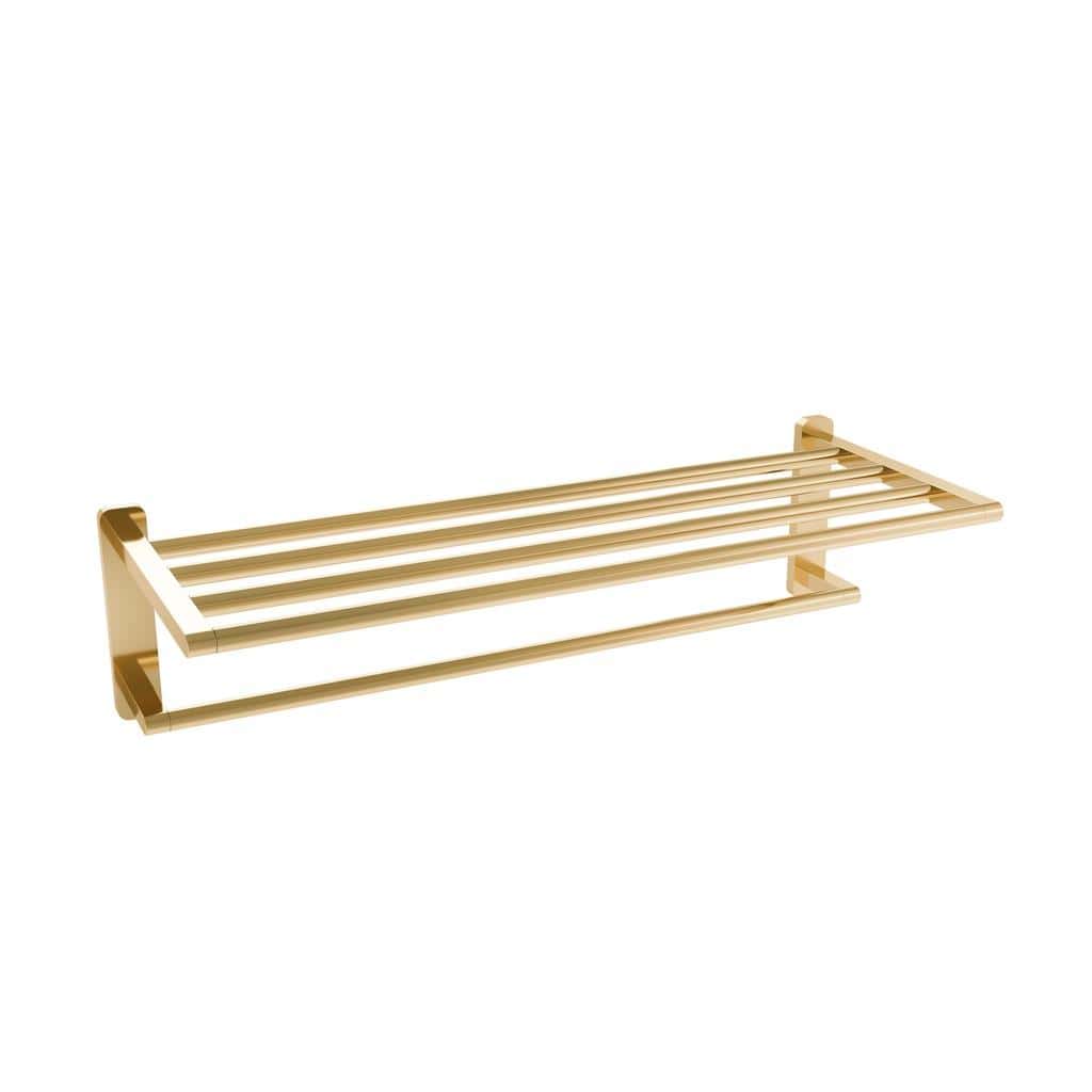 Aquarius Bathrooms Towel Shelf Aquarius Auro Towel Shelf Brushed Brass AQAU52457
