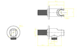 Aquarius Bathrooms Round Elbow Aquarius Modern Round Wall Elbow & Shower Handset Holder Brushed Brass AQ601025