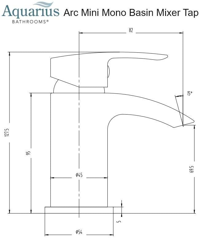 Aquarius Arc Mini Mono Basin Mixer Tap with Waste