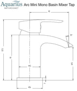 Aquarius Arc Mini Mono Basin Mixer Tap with Waste