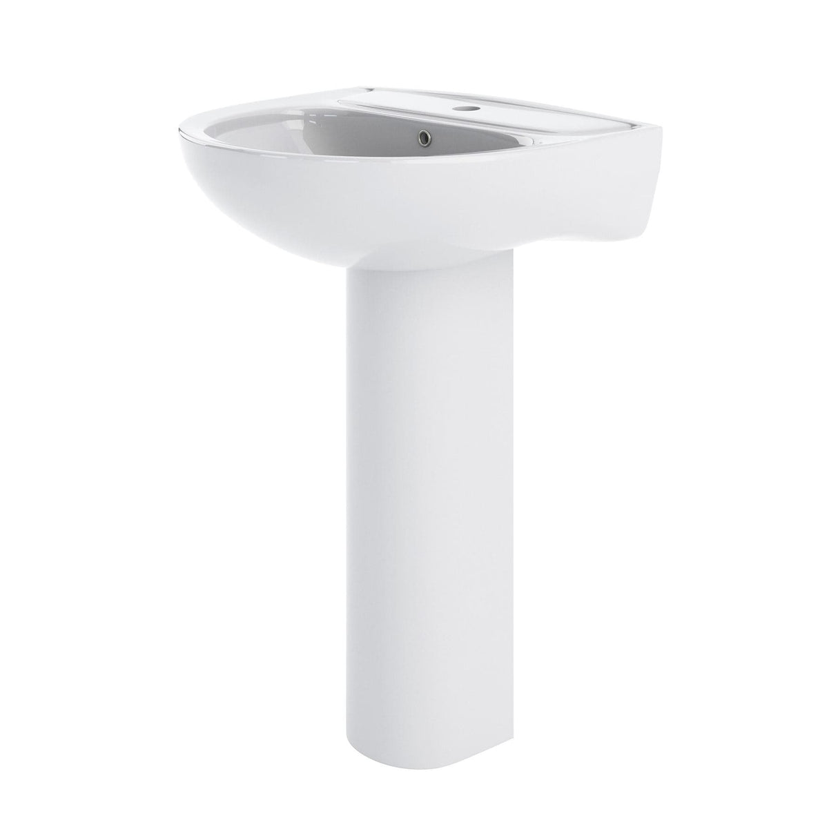 Aquarius Bathrooms Pedestal Basin Aquarius Cove/Essence 550mm 1 Tap Hole Basin with Full Pedestal