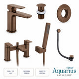 Aquarius Hydro Complete Bath Brassware Pack with Basin Mixer, Bath and Shower Mixer