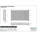 Aquarius Type 22 Compact Panel Radiator in Gloss White