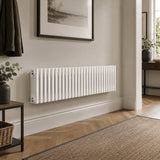 Aquarius Bathrooms Column Radiator 300mm x 1190mm Aquarius Foundry Horizontal 4 Column Radiator in White