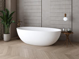 Aquarius Bathrooms Freestanding Bath Aquarius Iseo Freestanding Stone Bath in Gloss White 1600mm