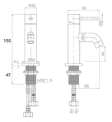 Aquarius RF-Series Mini Mono Basin Mixer Tap