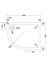 Aquarius Bathrooms Quadrant Shower Tray Aquarius Urbano Offset Quadrant 45mm Stone Resin Shower Tray in White