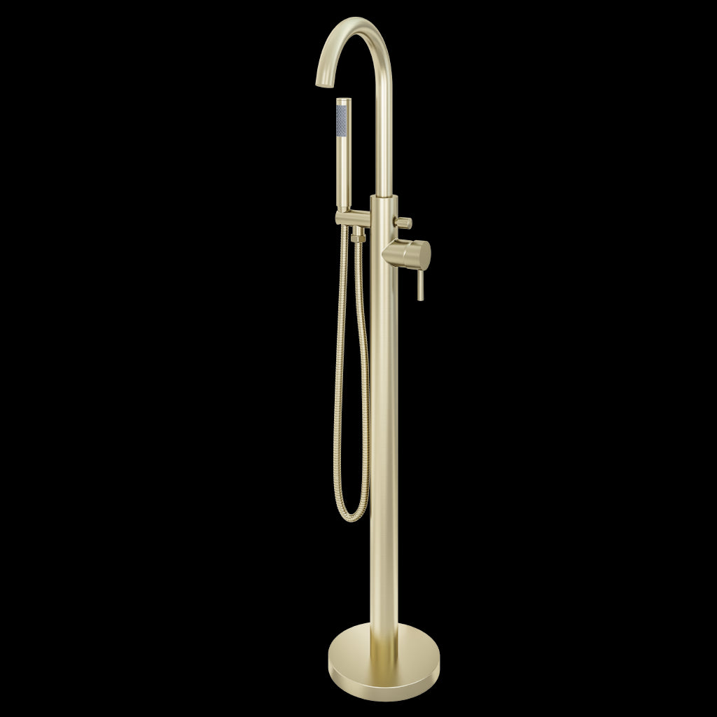 Aquarius Curve Floorstanding Bath Shower Mixer Brushed Brass AQ791003