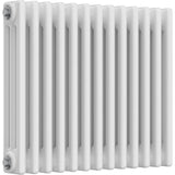 Aquarius Bathrooms Column Radiator 500mm x 605mm Aquarius Foundry Horizontal 3 Column Radiator in White