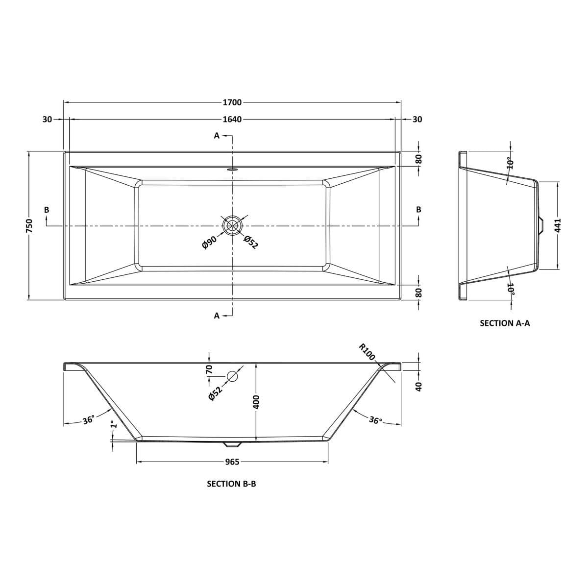 Aquarius Bathrooms Double Ended Bath Aquarius Leven Square Double Ended Bath With Legs Set
