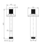 Aquarius Bathrooms Fixed Shower Arm Aquarius RainLux Square Ceiling Shower Arm