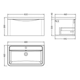 Aquarius Bathrooms Wall Mounted Vanity Unit Aquarius Seren 800mm Wall Mounted One Drawer Vanity Unit with Basin