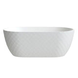Aquarius Bathrooms Modern Freestanding Bath 1590mm Aquarius Halcyon Textured Oval Freestanding Bath