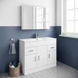 Aquarius Floor Standing Vanity Unit 1000mm Aquarius Adelaide Floor Standing Vanity Unit with 1 Tap Hole Ceramic Basin