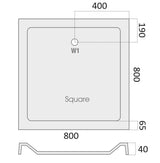 Aquarius Bathrooms Shower Tray Aquarius Vital Stone Resin Square Shower Tray
