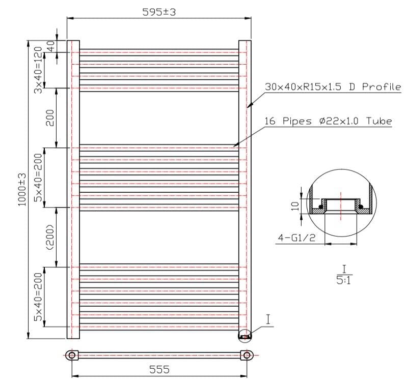 Aquarius Bathrooms Ladder Rail Aquarius Noir High Output Ladder Towel Rail Matt Black