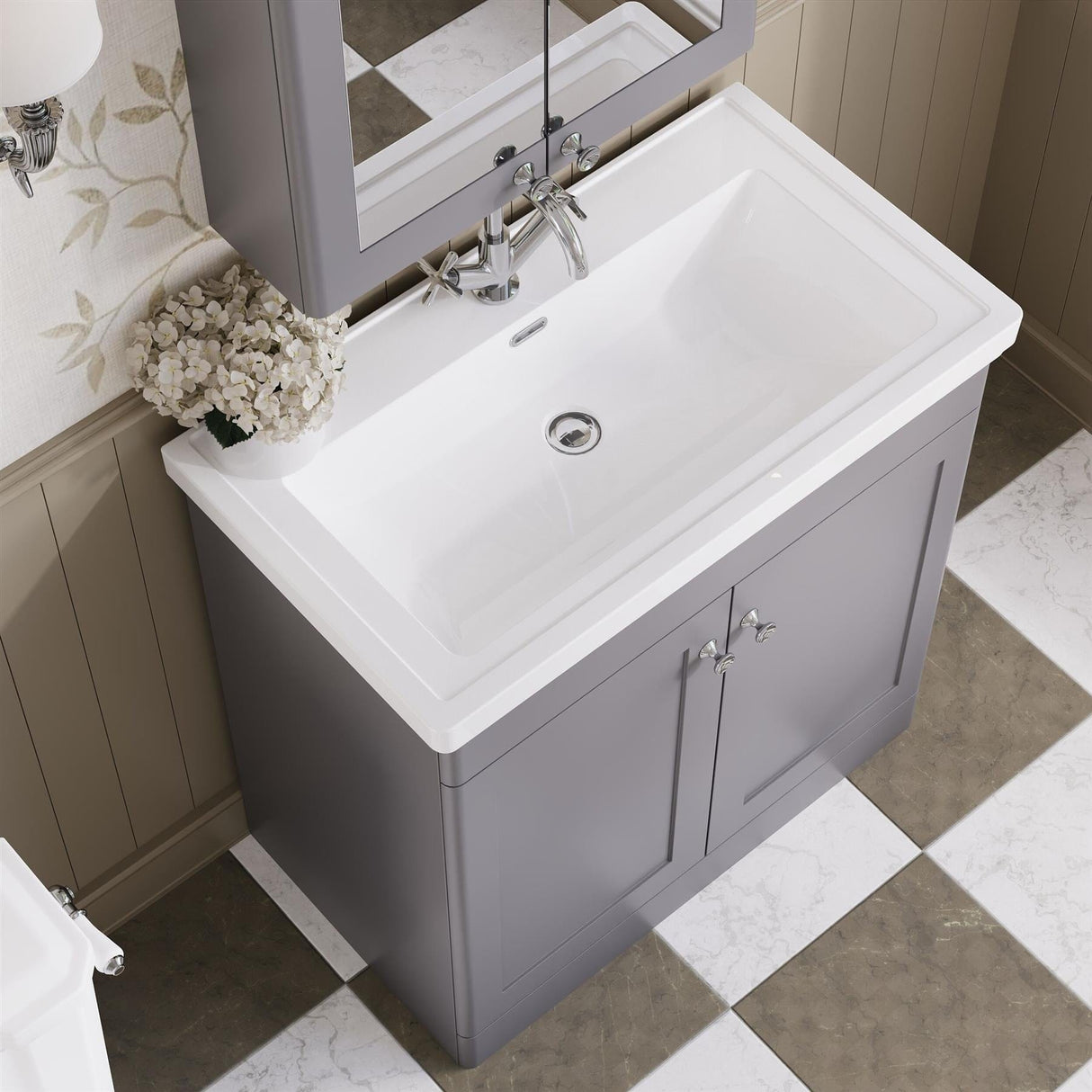 Aquarius Bathrooms Floor Standing Vanity Unit Aquarius Leighton 800mm Floor Standing Two Door Vanity Unit with Basin