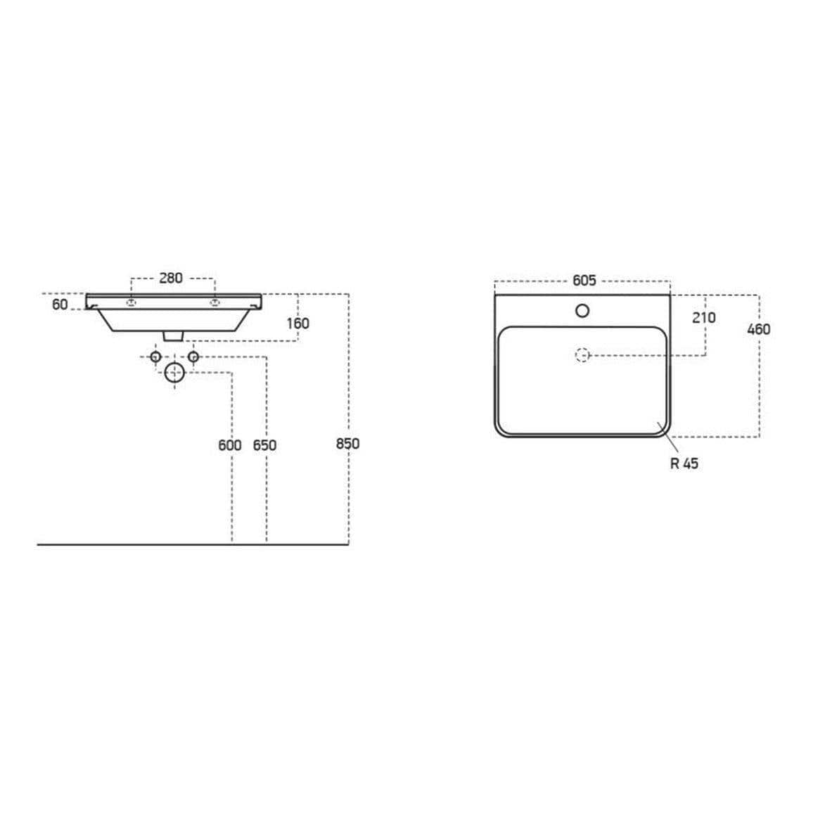 Aquarius Wall Mounted Vanity Unit Aquarius Corinthe Wall Mounted Vanity Unit  with Basin in Textured Oak